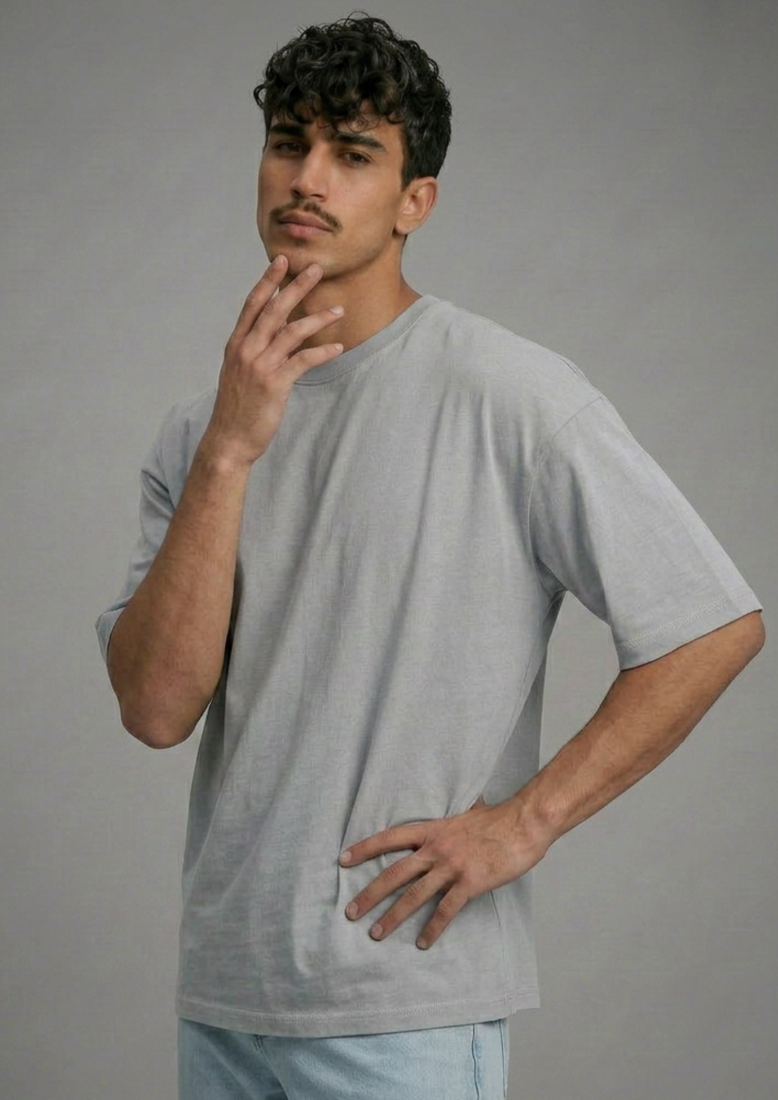 Men’s Oversized Essential T-Shirt – Light Grey